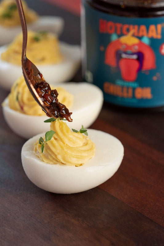 Chilli Devilled Eggs - Hotchaa